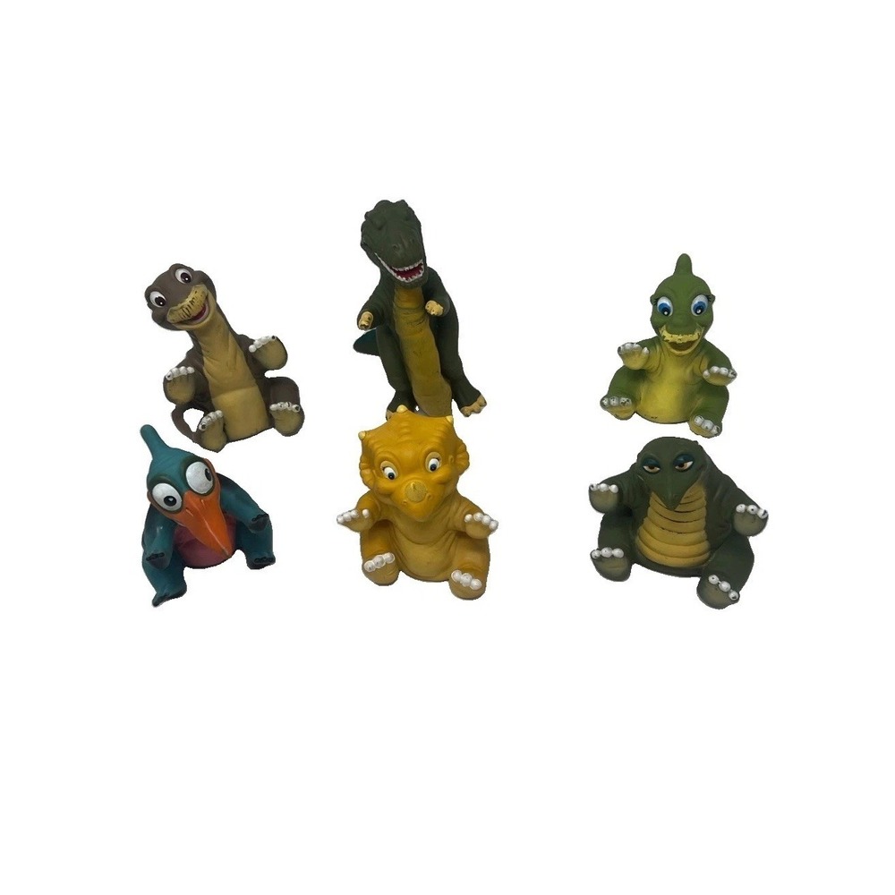 Vtg The Land Before Time 1988 Hand Puppets Six Figures Lot Complete Set